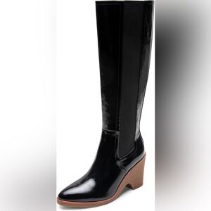 $197 New Aerosoles Women's Memphis Knee High Boots patent faux leather size 11